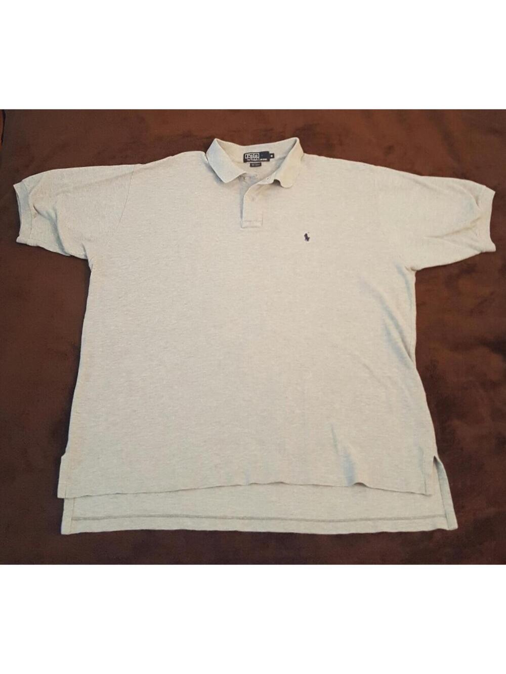 POLO RALPH LAUREN Grey 100% Cotton Shortsleeve Polo Size: XL Gray